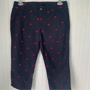 Abercrombie & Fitch (Size 8) Black Capris with Red Polka Dots